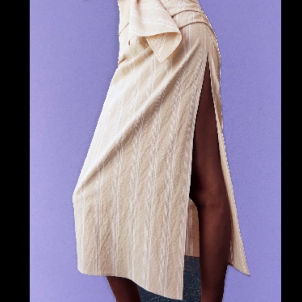 ZARA DRAPED STRIPED SKIRT